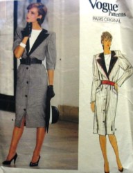 1296 VOGUE CHRISTIAN  DIOR NAUTICAL COLLAR, DICKEY STRAIGHT DRESS PATTERN 10 OR 16